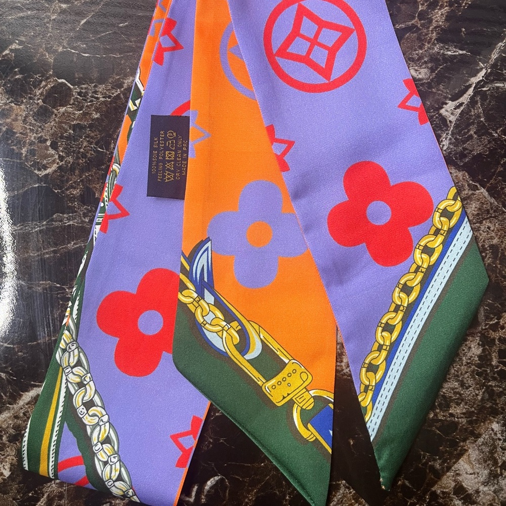 Vibrant Floral Silk Scarf